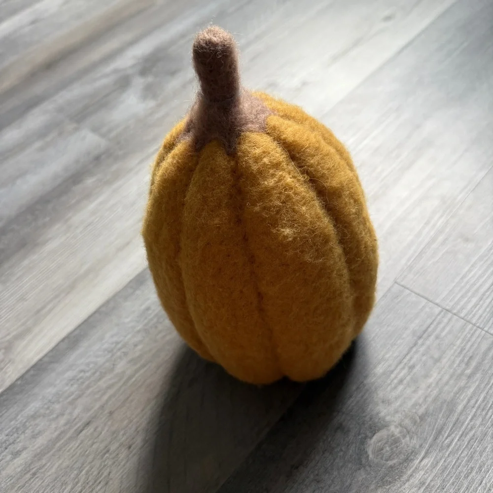 Opalhouse Mustard Felted Pumpkin with Tassel NEW Fall